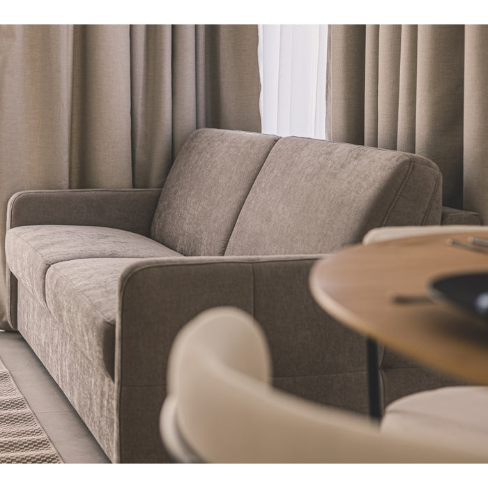 Sofa EMA 2 osobowa z funkcją spania codziennego stelaż włoski z materacem 120 cm