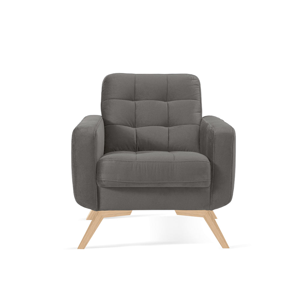NAPPA lounge armchair quilted on wooden legs