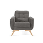 NAPPA lounge armchair quilted on wooden legs