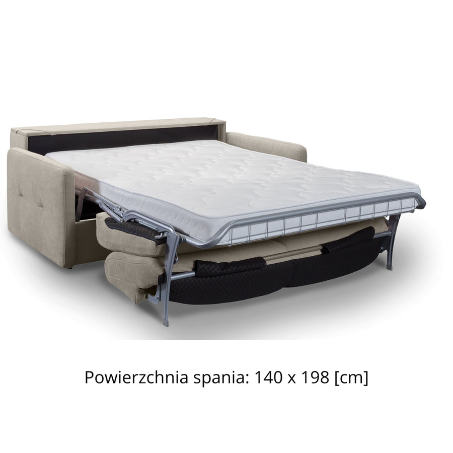 EMA 2.5 seater sofa with storage and daily sleeping function Italian frame with a 140 cm mattress