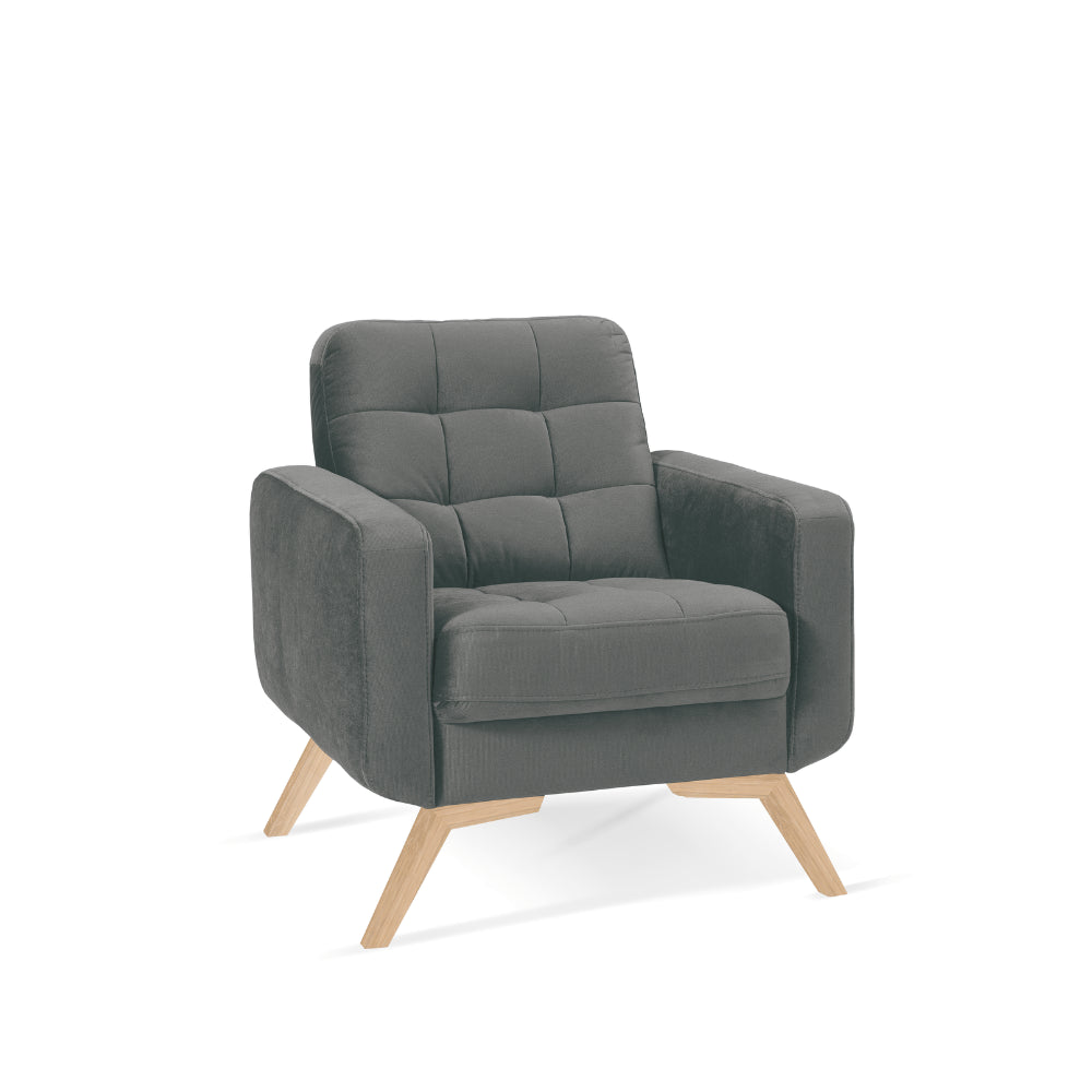 NAPPA lounge armchair quilted on wooden legs