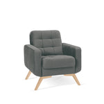 NAPPA lounge armchair quilted on wooden legs