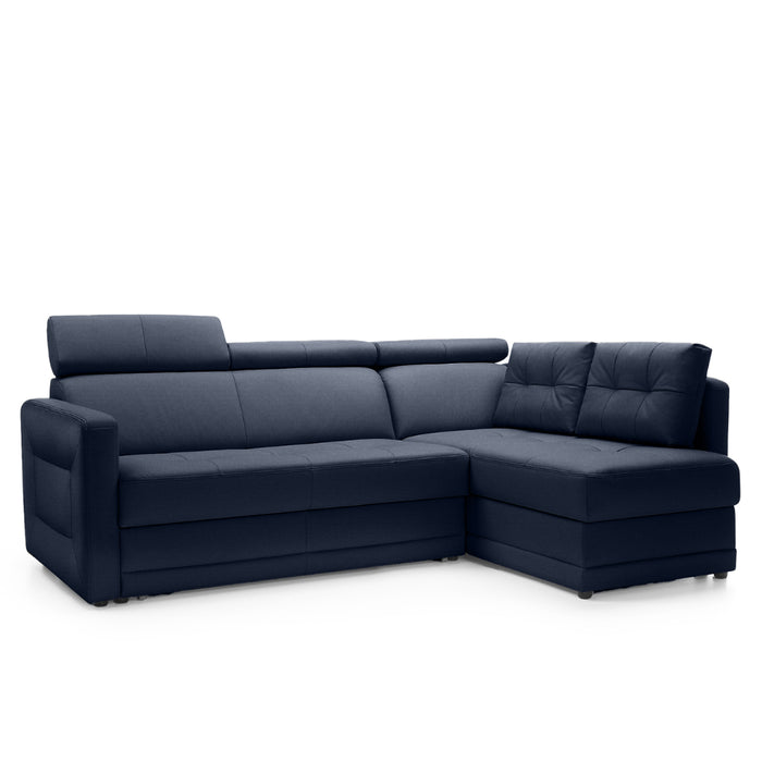 Large corner sofa FLEXI with sleeping function DL and bedding container