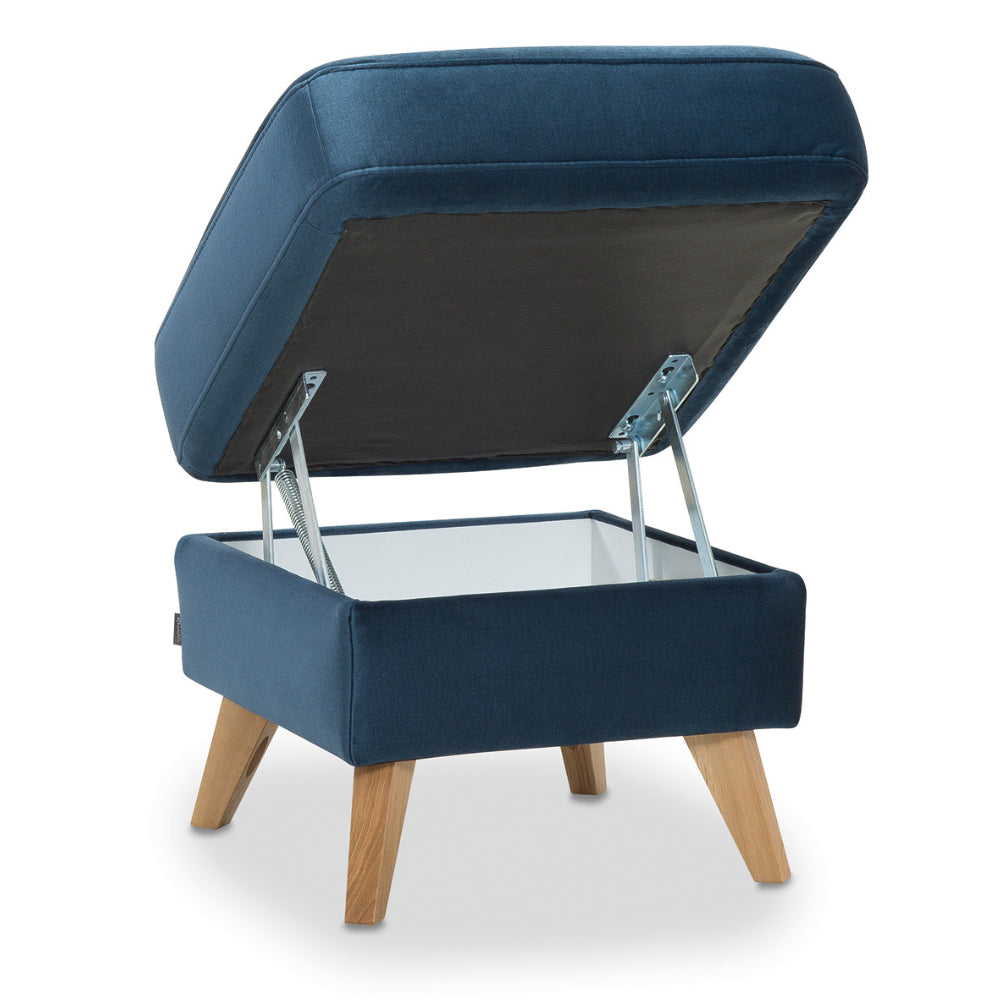 Podnóżek NAPPA na drewnianych nóżkach ze skrzynką