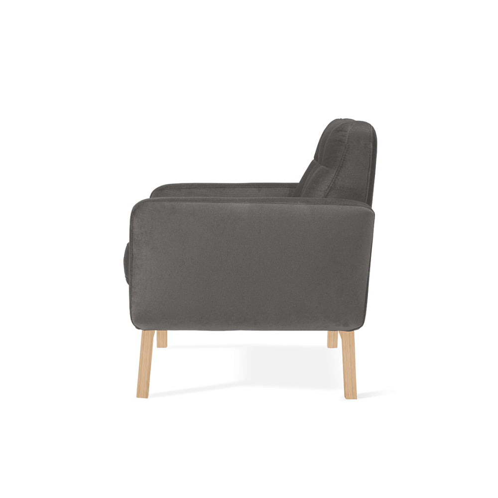 NAPPA lounge armchair quilted on wooden legs