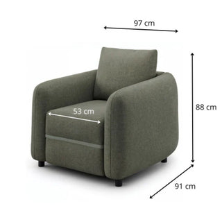 Fotel LUSH wypoczynkowy obły z podłokietnikami