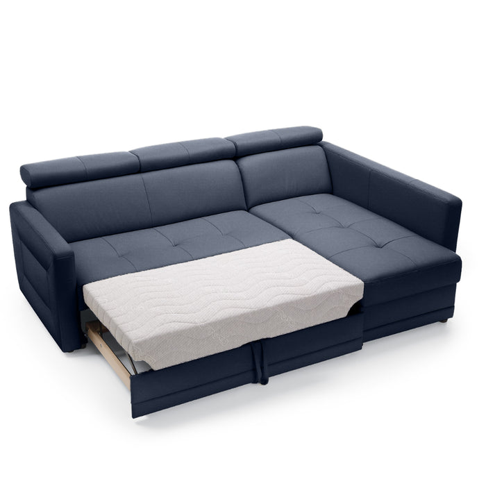 Large corner sofa FLEXI with sleeping function DL and bedding container