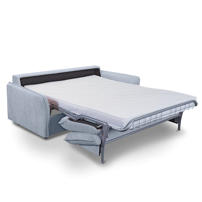 Sofa NUNO 2 osobowa z funkcją spania codziennego stelaż włoski z materacem 120 cm