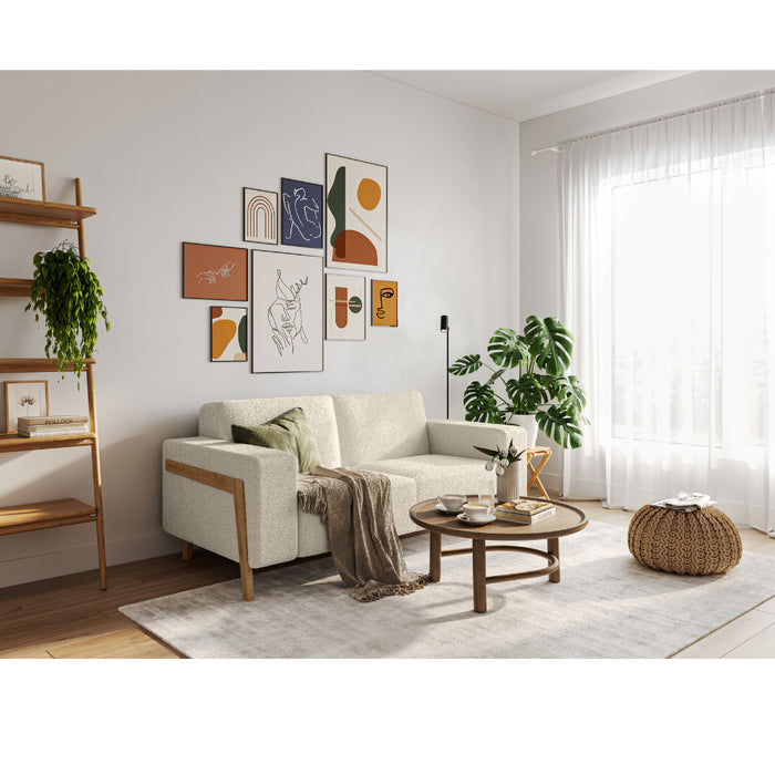 HANDY corner sofa, extendable with a container on legs 