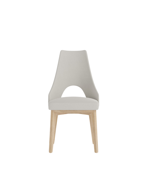 AURA upholstered chair on wooden legs