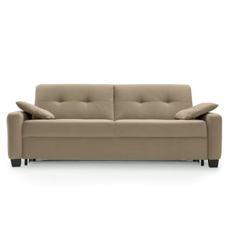 Sofa AURA 3 osobowa z funkcją spania codziennego stelaż włoski z materacem 160 cm na drewnianych nóżkach