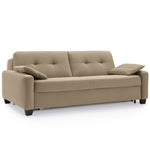 Sofa AURA 3 osobowa z funkcją spania codziennego stelaż włoski z materacem 160 cm na drewnianych nóżkach