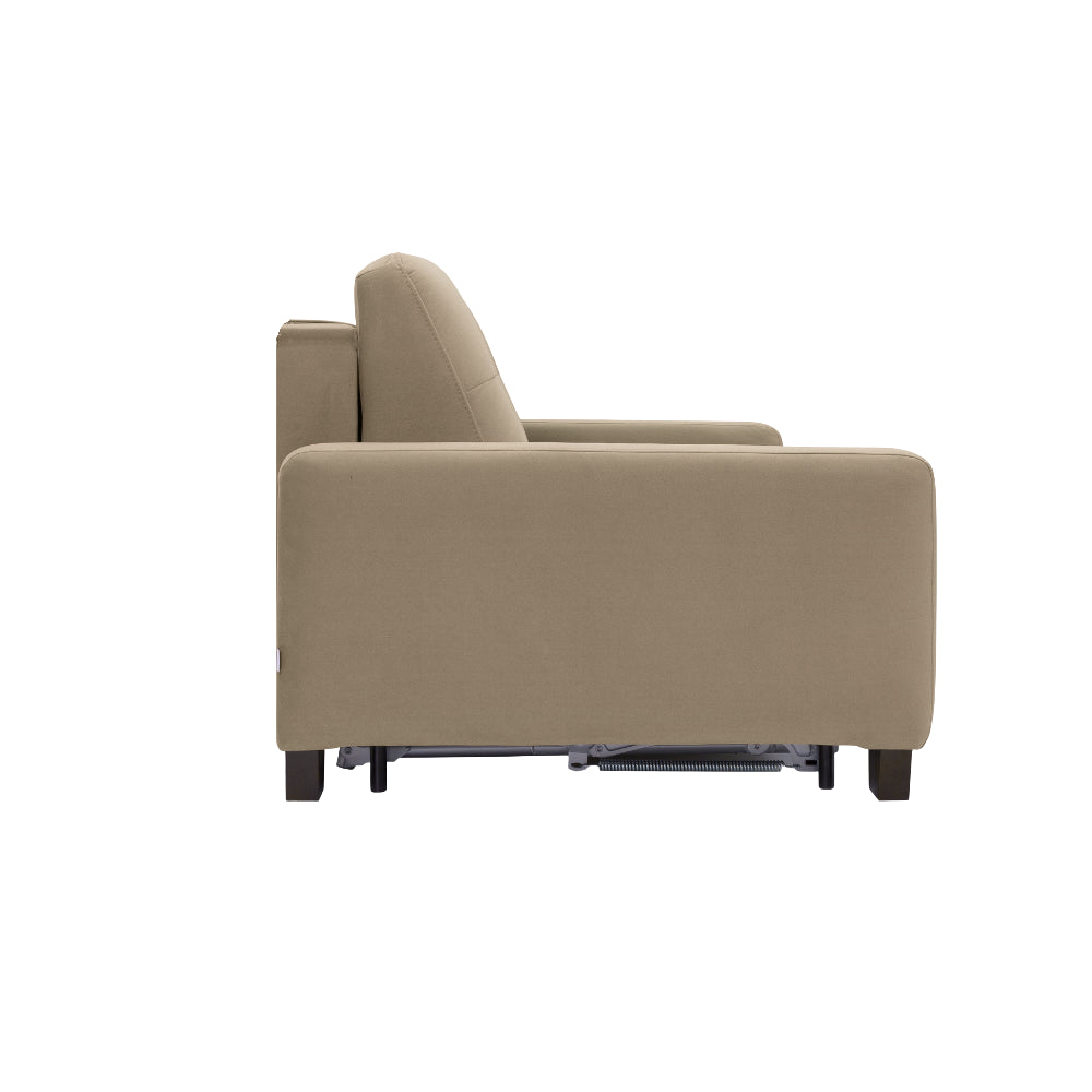 Sofa AURA 3 osobowa z funkcją spania codziennego stelaż włoski z materacem 160 cm na drewnianych nóżkach