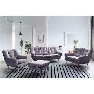 Sofa NORDI 2-osobowa pikowana na drewnianych nóżkach