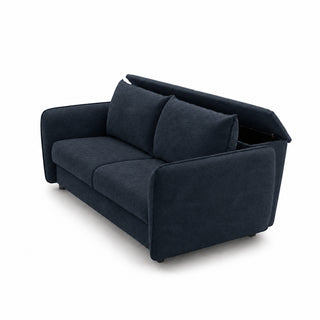 Sofa BAMBI 2,5 osobowa z funkcją spania stelaż włoski PRO z materacem 140 cm i pojemnikiem