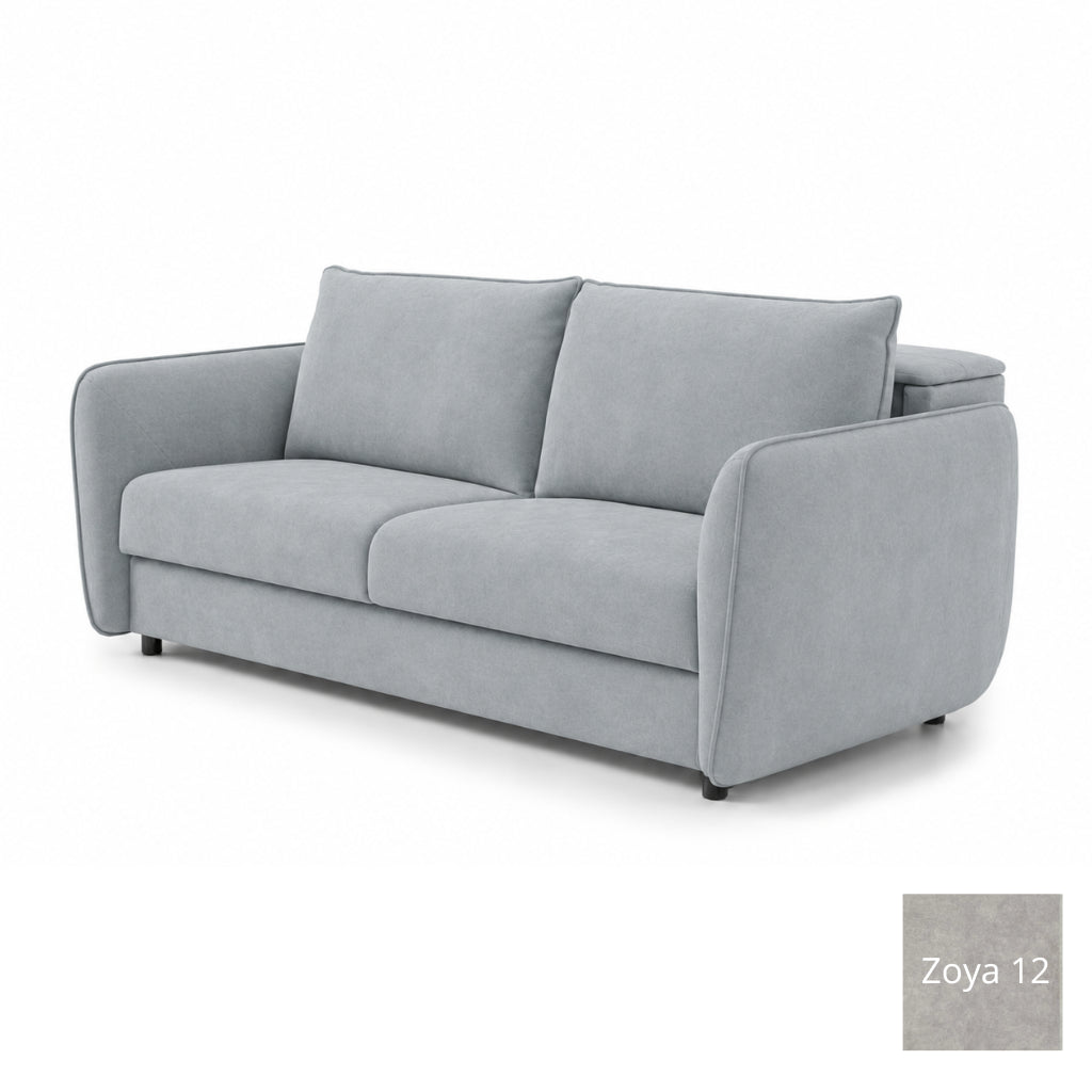 Sofa BAMBI 3 osobowa z funkcją spania stelaż włoski PRO z materacem 160 cm i pojemnikiem