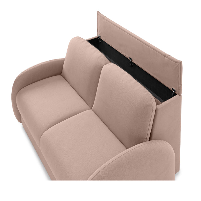 Sofa BELLA 2 osobowa z funkcją spania stelaż włoski z materacem 120 cm i pojemnikiem