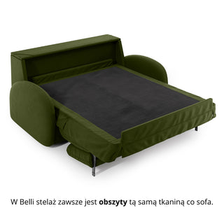 Sofa BELLA 2,5 osobowa z funkcją spania stelaż włoski z materacem 140 cm i pojemnikiem