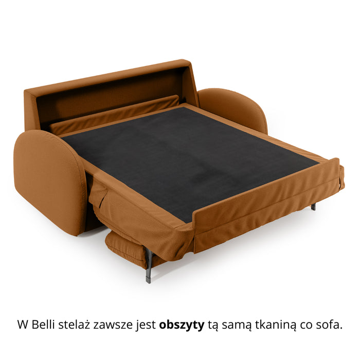 Sofa BELLA 2,5 osobowa z funkcją spania stelaż włoski z materacem 140 cm