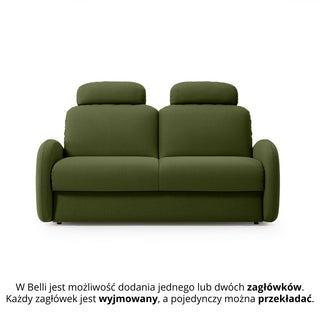 Sofa BELLA 2,5 osobowa z funkcją spania stelaż włoski z materacem 140 cm i pojemnikiem