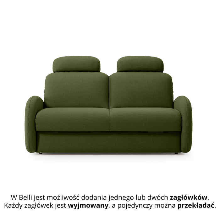 Sofa BELLA 2,5 osobowa z funkcją spania stelaż włoski z materacem 140 cm i pojemnikiem