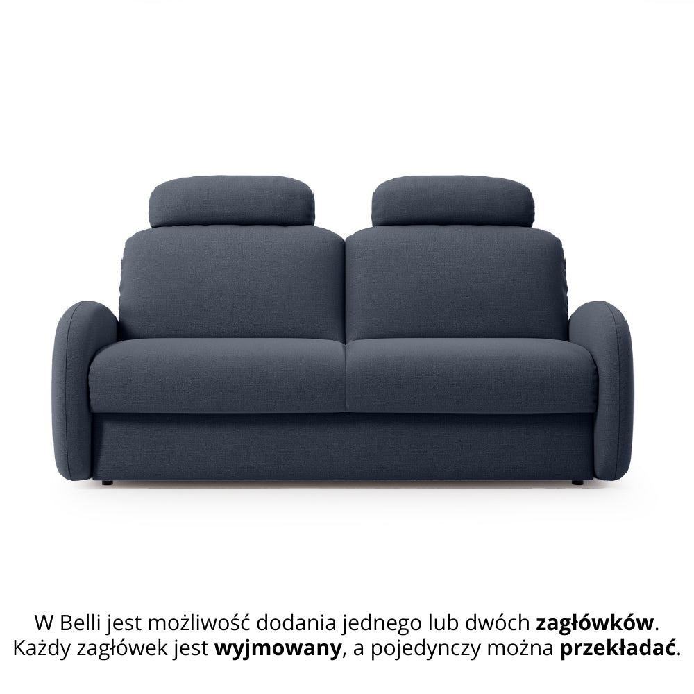 Sofa BELLA 3 osobowa z funkcją spania stelaż włoski z materacem 160 cm