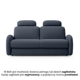 Sofa BELLA 3 osobowa z funkcją spania stelaż włoski z materacem 160 cm