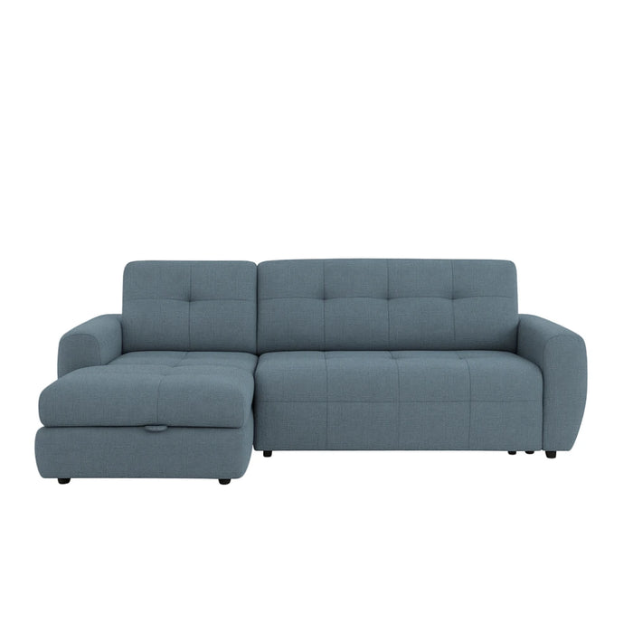 Narożnik BUDDY rozkładany elektrycznie na przycisk z pojemnikiem na pościel