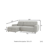 Narożnik BUDDY rozkładany elektrycznie na przycisk z pojemnikiem na pościel