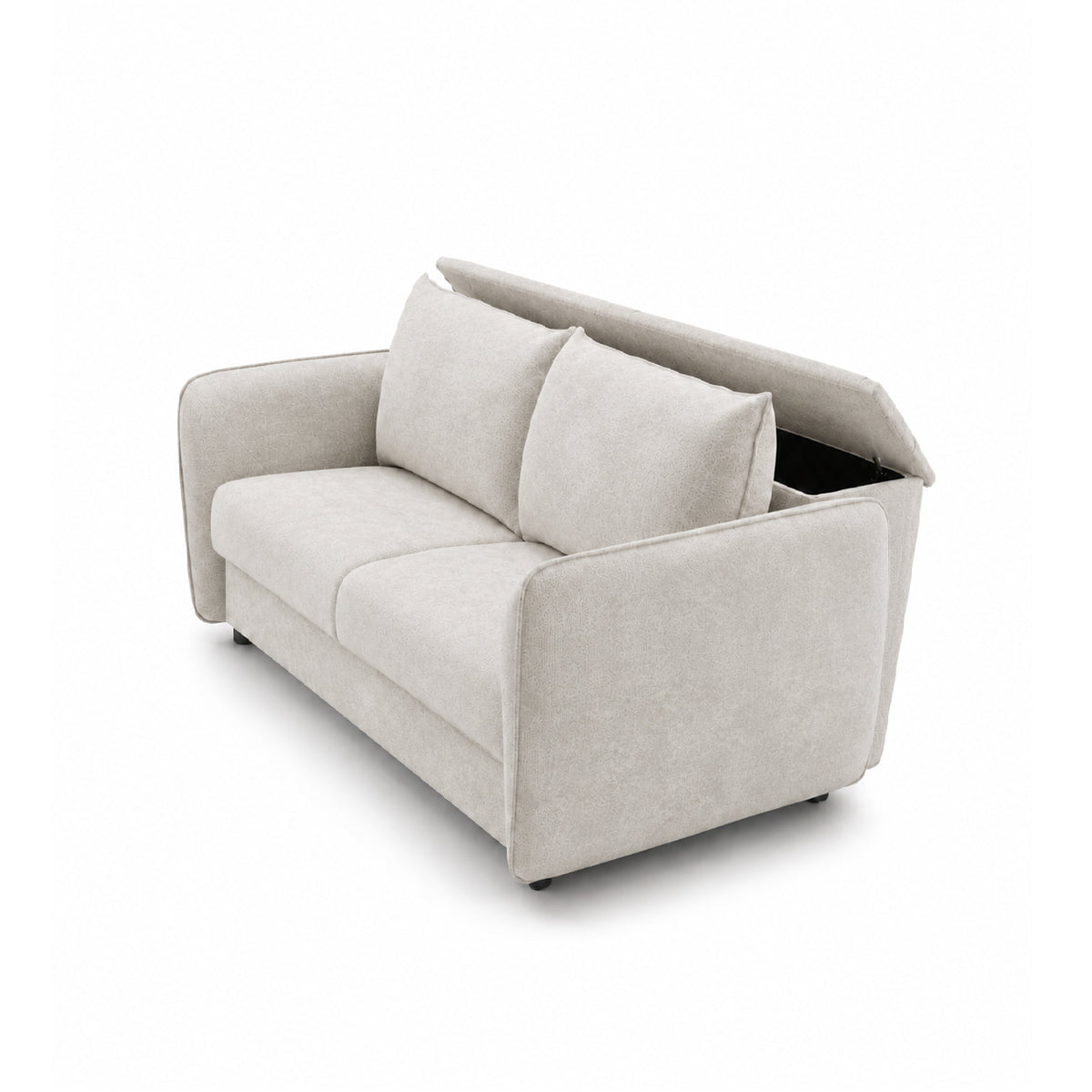 Sofa BAMBI 2 osobowa z funkcją spania stelaż włoski PRO z materacem 120 cm i pojemnikiem