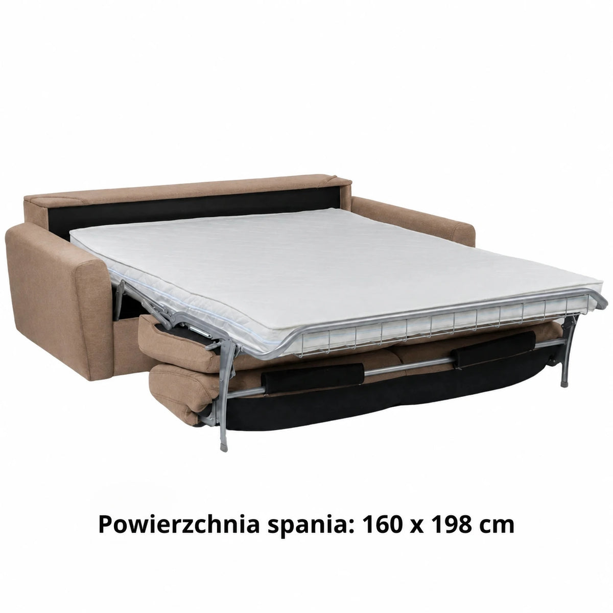 Sofa DOLLY 3 osobowa z funkcją spania stelaż włoski z materacem 160 cm i pojemnikiem