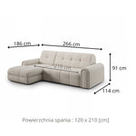 CLOUD corner sofa with electric button extension and bedding container
