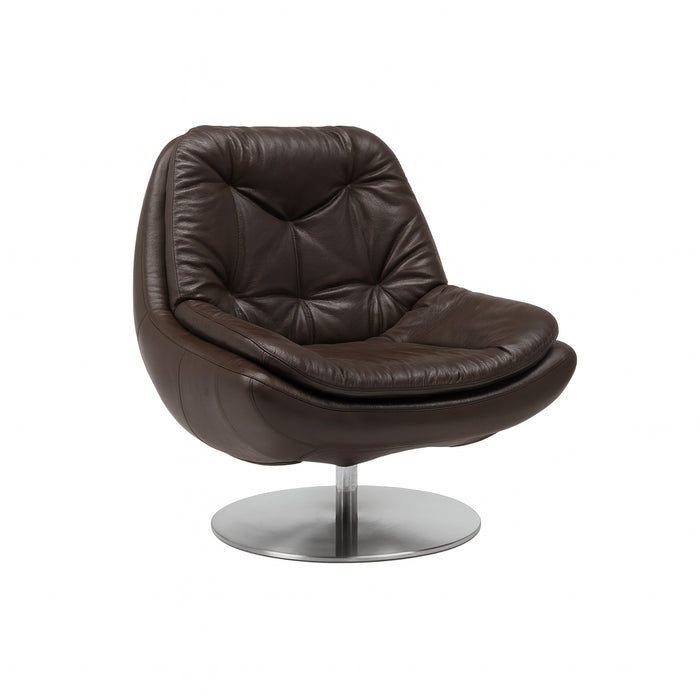 Fotel DIM pikowany na czarnej metalowej nodze