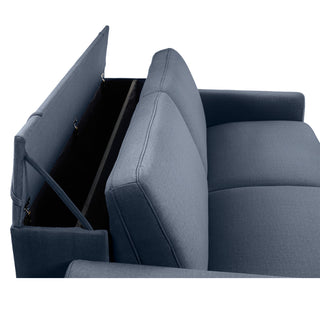 Sofa DOLLY 2,5 osobowa z funkcją spania stelaż włoski z materacem 140 cm i pojemnikiem