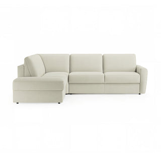 Narożnik DOLLY z otomaną funkcja spania codziennego stelaż włoski z materacem 120 cm i pojemnikiem na pościel