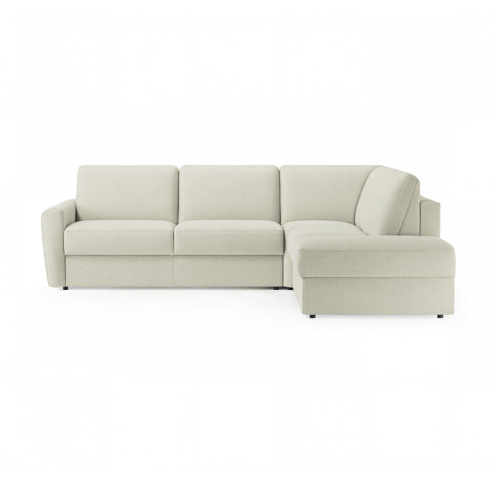 Narożnik DOLLY z otomaną funkcja spania codziennego stelaż włoski z materacem 120 cm i pojemnikiem na pościel