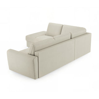 Narożnik DOLLY z otomaną funkcja spania codziennego stelaż włoski z materacem 120 cm i pojemnikiem na pościel