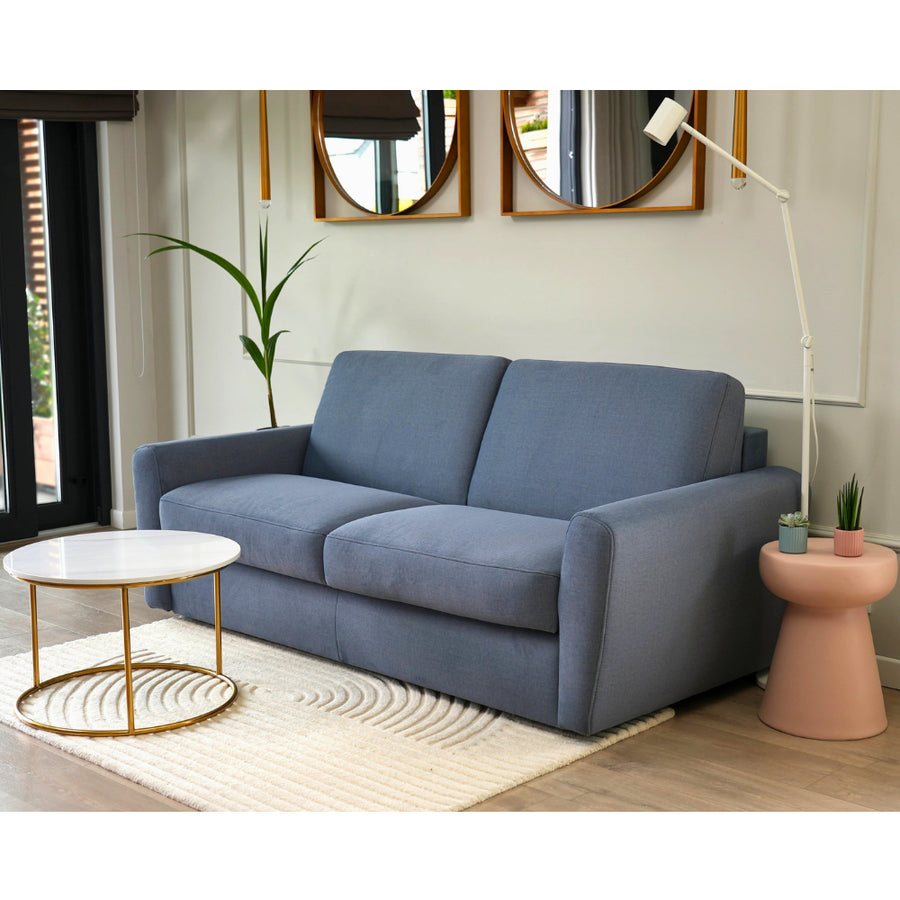 Sofa DOLLY 2,5 osobowa z funkcją spania stelaż włoski z materacem 140 cm