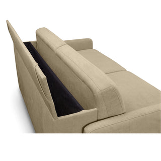 Sofa EMA 2 osobowa z pojemnikiem i funkcją spania codziennego stelaż włoski z materacem 120 cm