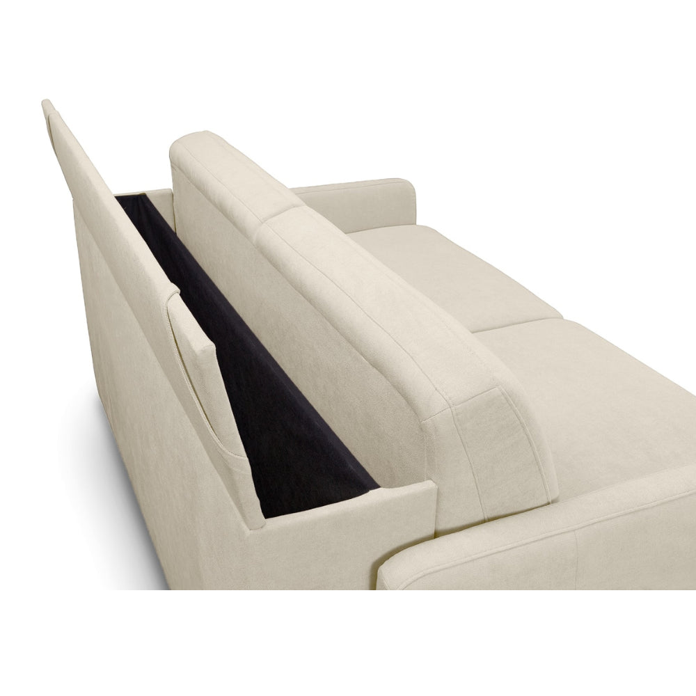 Sofa EMA 3 osobowa z pojemnikiem i funkcją spania codziennego stelaż włoski z materacem 160 cm