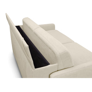 Sofa EMA 3 osobowa z pojemnikiem i funkcją spania codziennego stelaż włoski z materacem 160 cm