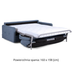EMA 3 seater sofa with daily sleeping function Italian frame with a 160 cm mattress