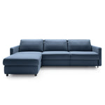 Narożnik EMA z funkcją spania codziennego stelaż włoski z materacem 160 cm i pojemnikiem na pościel