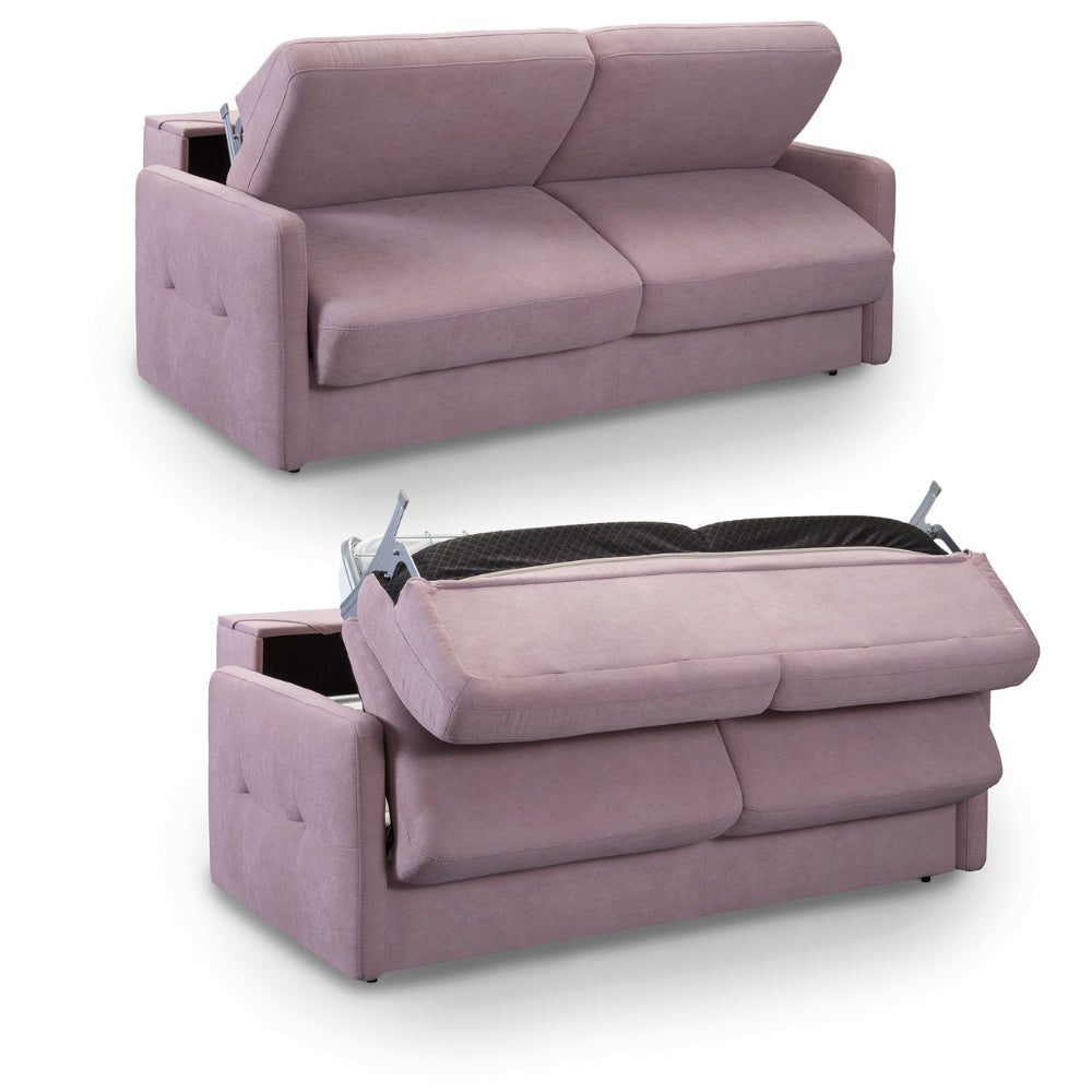 Sofa EMA 2,5 osobowa z funkcją spania codziennego stelaż włoski z materacem 140 cm