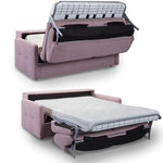 Sofa EMA 2,5 osobowa z funkcją spania codziennego stelaż włoski z materacem 140 cm