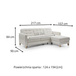 Narożnik ELIO z funkcją spania i pojemnikiem na pościel