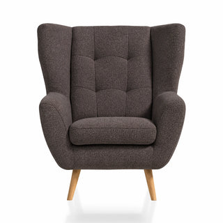 Fotel LAHTI uszak pikowany na drewnianych nóżkach