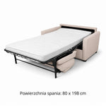Fotel RADIUS z funkcją spania codziennego stelaż włoski z materacem 80 cm