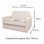Fotel RADIUS z funkcją spania codziennego stelaż włoski z materacem 80 cm