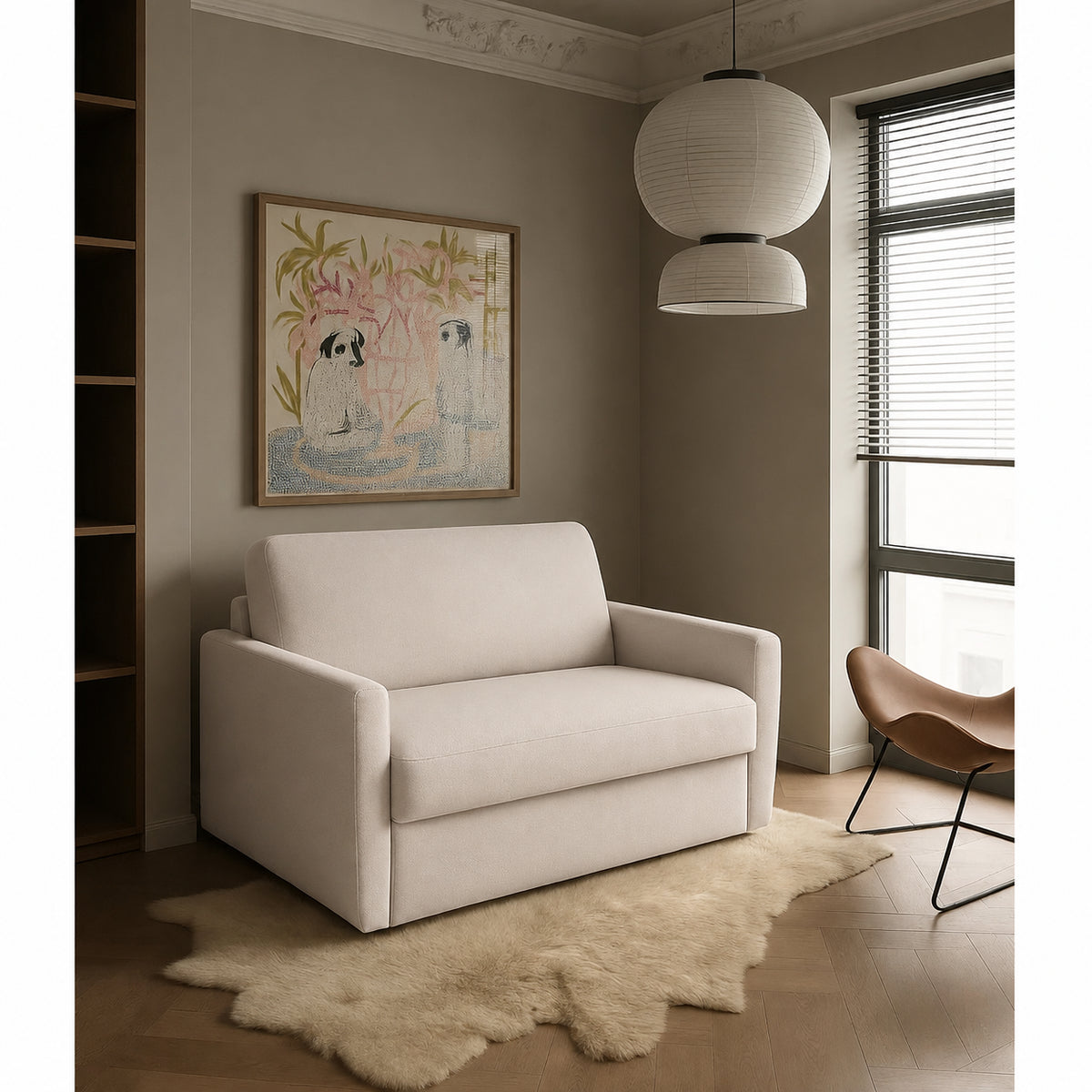 Fotel RADIUS z funkcją spania codziennego stelaż włoski z materacem 80 cm